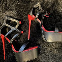 Size 10 New Black And Red Stilettos 