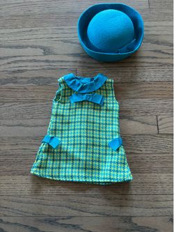 American Girl Doll Melody blue green Meet Dress felt hat