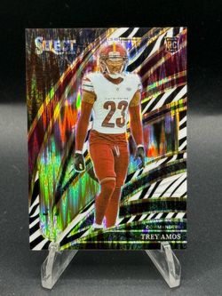 2025 Select Club Level Zebra Shock Prizm #287 Trey Amos RC (Case Hit)