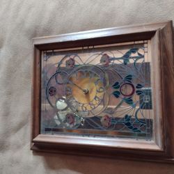 Vintage Europa Stained Glass Clock 