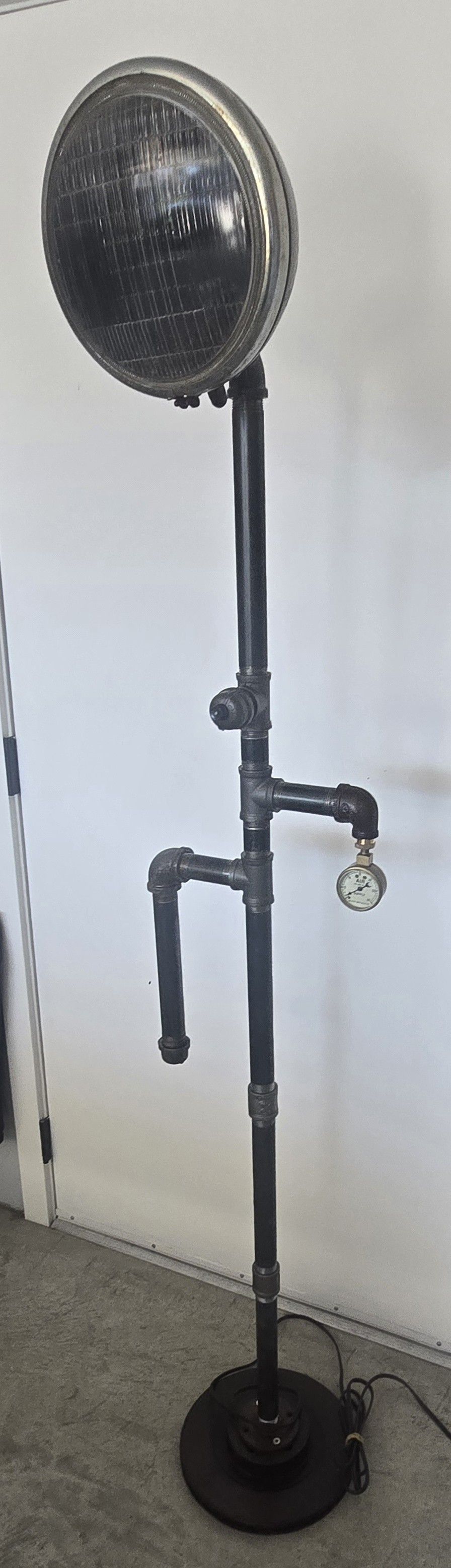 Vintage 1930's Chevrolet Headlight Industrial Floor Lamp