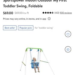 Sportspower Indoor/Outdoor My First Toddler Swing, Foldable