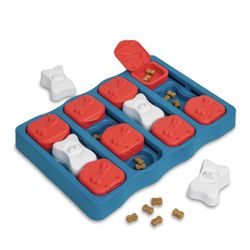 Outward Hound by Nina Ottosson Dog Brick Treat Puzzle Enrichment Toy, Level 2 Intermediate Game, Blue
