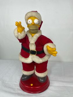 Vintage 2002 The Simpsons 12" Dancing Talking Singing Homer Simpson Santa Works!