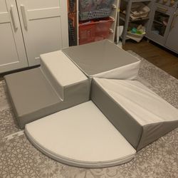 Kids climbing blocks