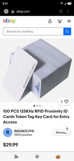 100-Pack 125KHz RFID Proximity ID Cards