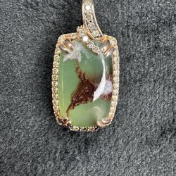 Le Vian Natural Aquaprase Necklace 1/3 ct tw Diamonds 14K Strawberry Gold