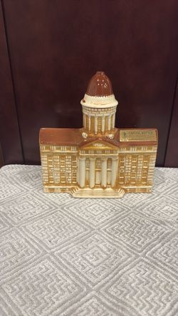 Old Mr. Boston Capitol Building Ceramic Decanter