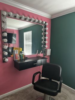Hair station w/ Custom dimmable Vanity 