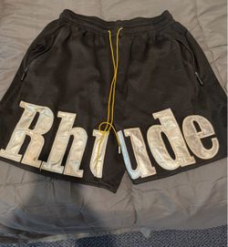 Rhude Mesh Shorts with Metallic Logo