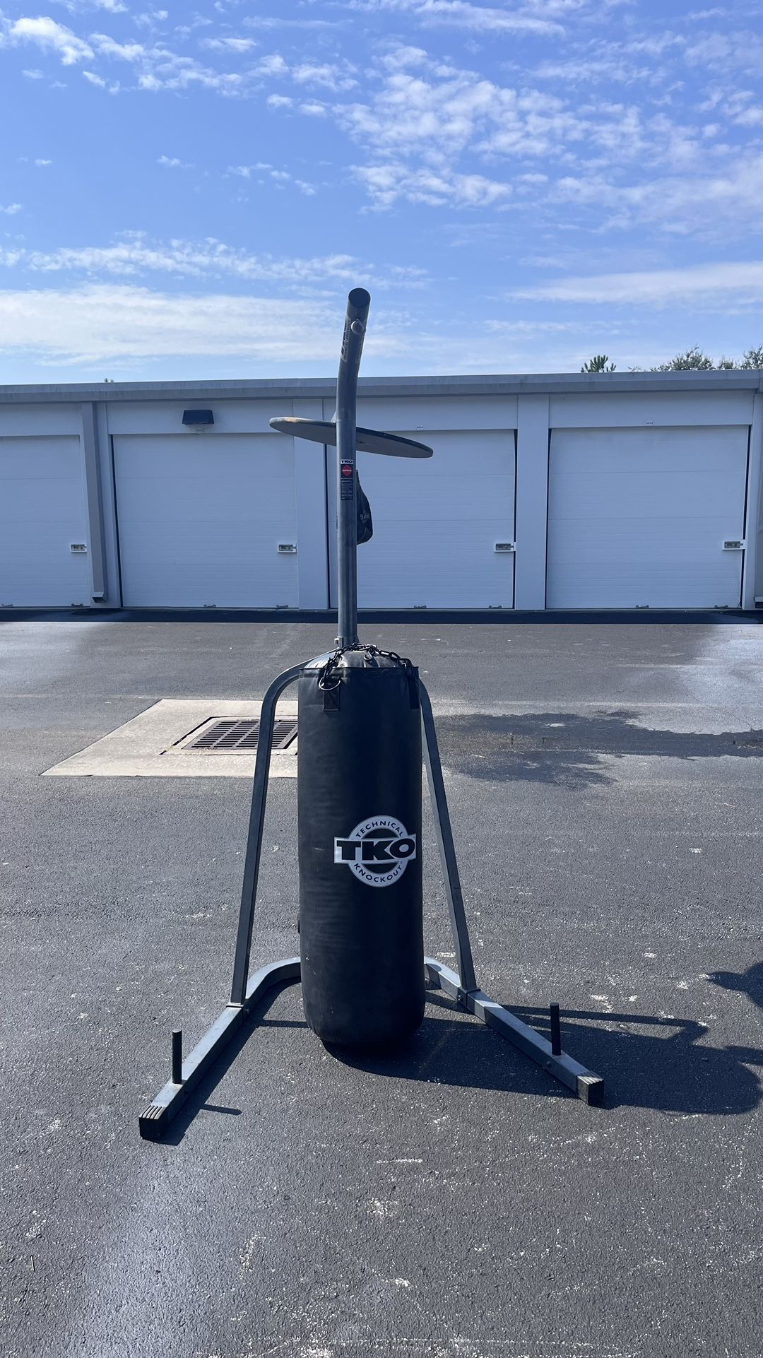 TKO Heavy Bag Stand with Speed Bag Platform: 50 lbs