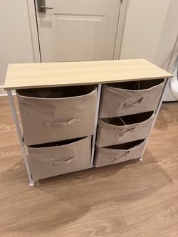 Dresser with fabric drawers