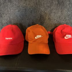Supreme/Nike hats  (sz  M/L)