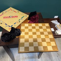 Multi Game Table, Monopoly Scrabble Backgammon Chess Checkers