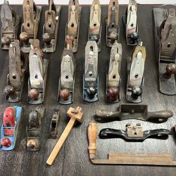 Collection of vintage and antique wood planes