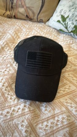 All-Black Tactical American Flag Hat / Snapback