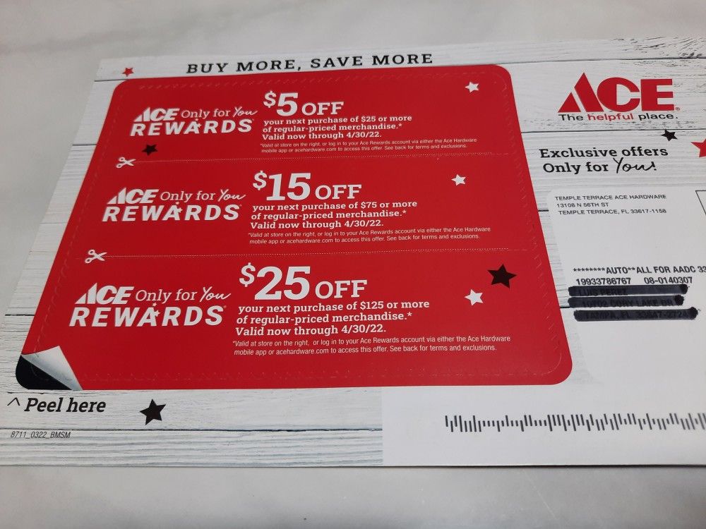 Ace Rewards As Enclosed