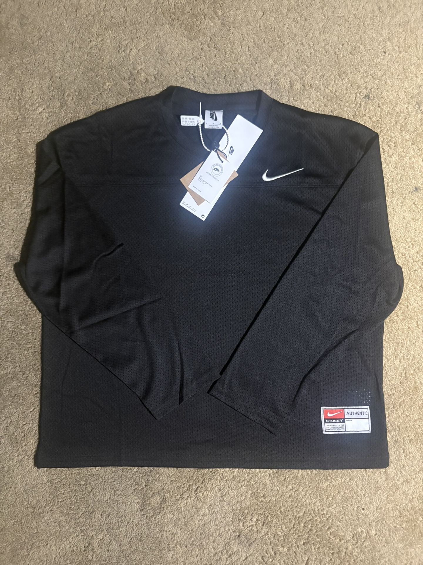Black Nike x Stussy long sleeve mesh jersey