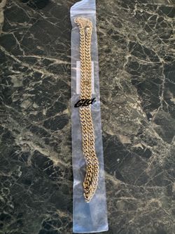 GLD Gold Cuban Link Chain Necklace 22"