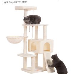  Cat Tree 59”, Cat Tower for Indoor Cats with Scratching Board