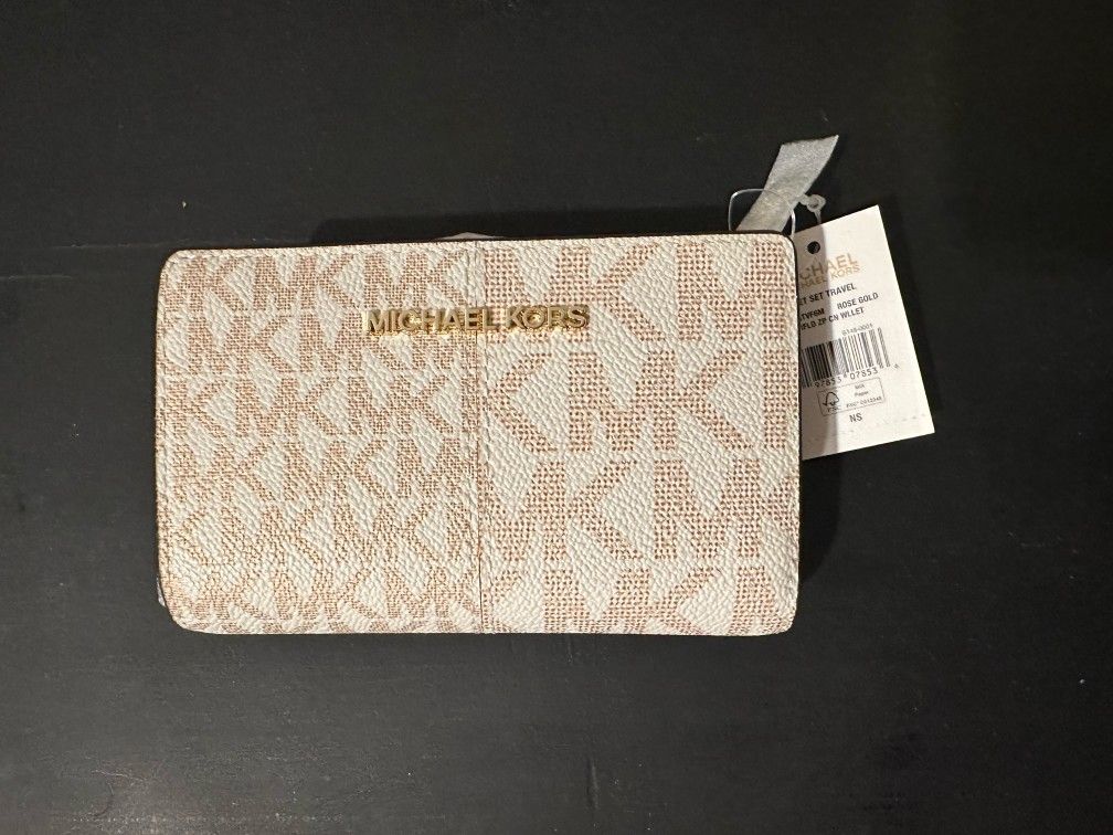 Michael Kors Rose Gold Purse & Wallet Set