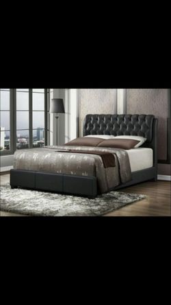 BRAND NEW QUEEN OR FULL SIZE LEATHER BED WITH ORTHOPEDIC MATTRESS FOR $499!!