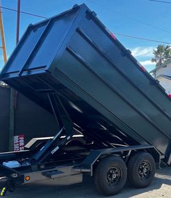 Scissor lift dump trailer in stock