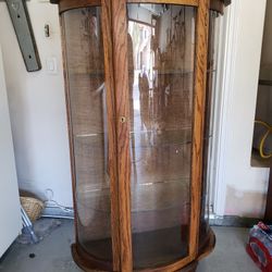 Vintage Curved Cabinet Oak