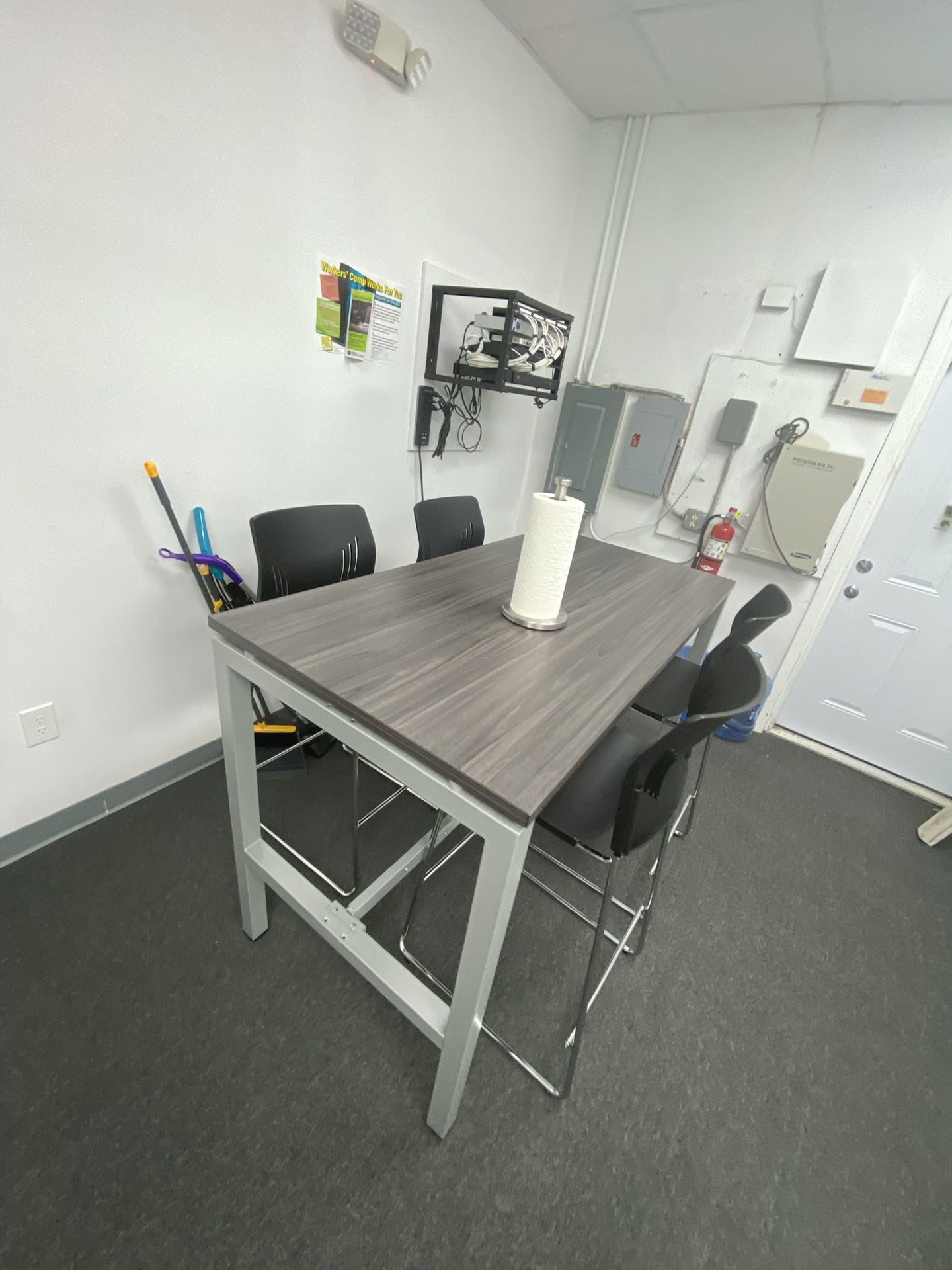 High Top Table with 4 Chairs – Modern Bar/Office Set