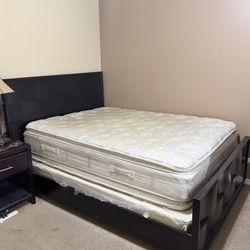 Queen Bed, 2 dressers, 1 Side Dresser, Mattress, Box Spring 