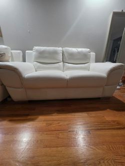 2 Sofa white leather