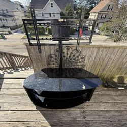 Flat TV Stand And Mount With Shelves