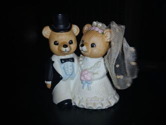 **VINTAGE** Homco Bears Wedding Figurines