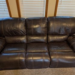 Leather Double Recliner Couch