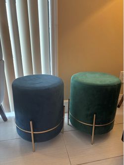 Blue and green Ottoman 18 X 14 inch