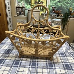 Wicker MCM Magazine Rack Organizer 