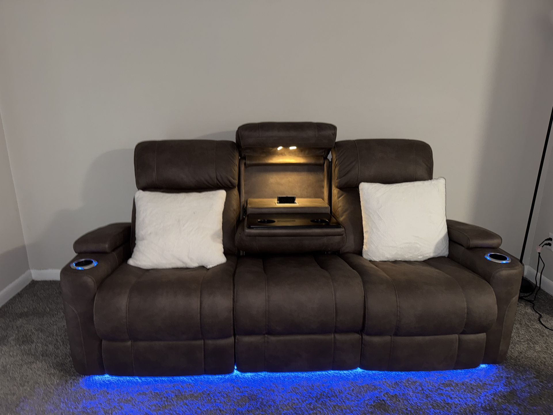 2 Recliner LED Sofa