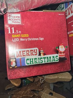 Home Accents Holiday 11.5 ft Inflatable Merry Christmas Sign