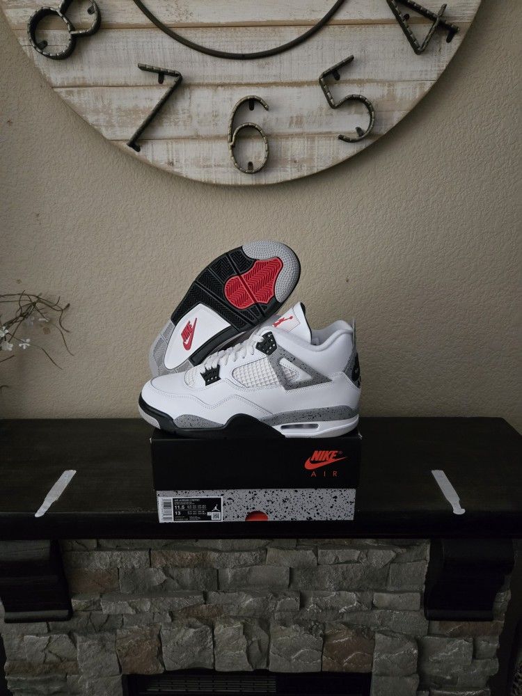 Air Jordan 4 Retro White Cement 100% Authentic Size 11.5