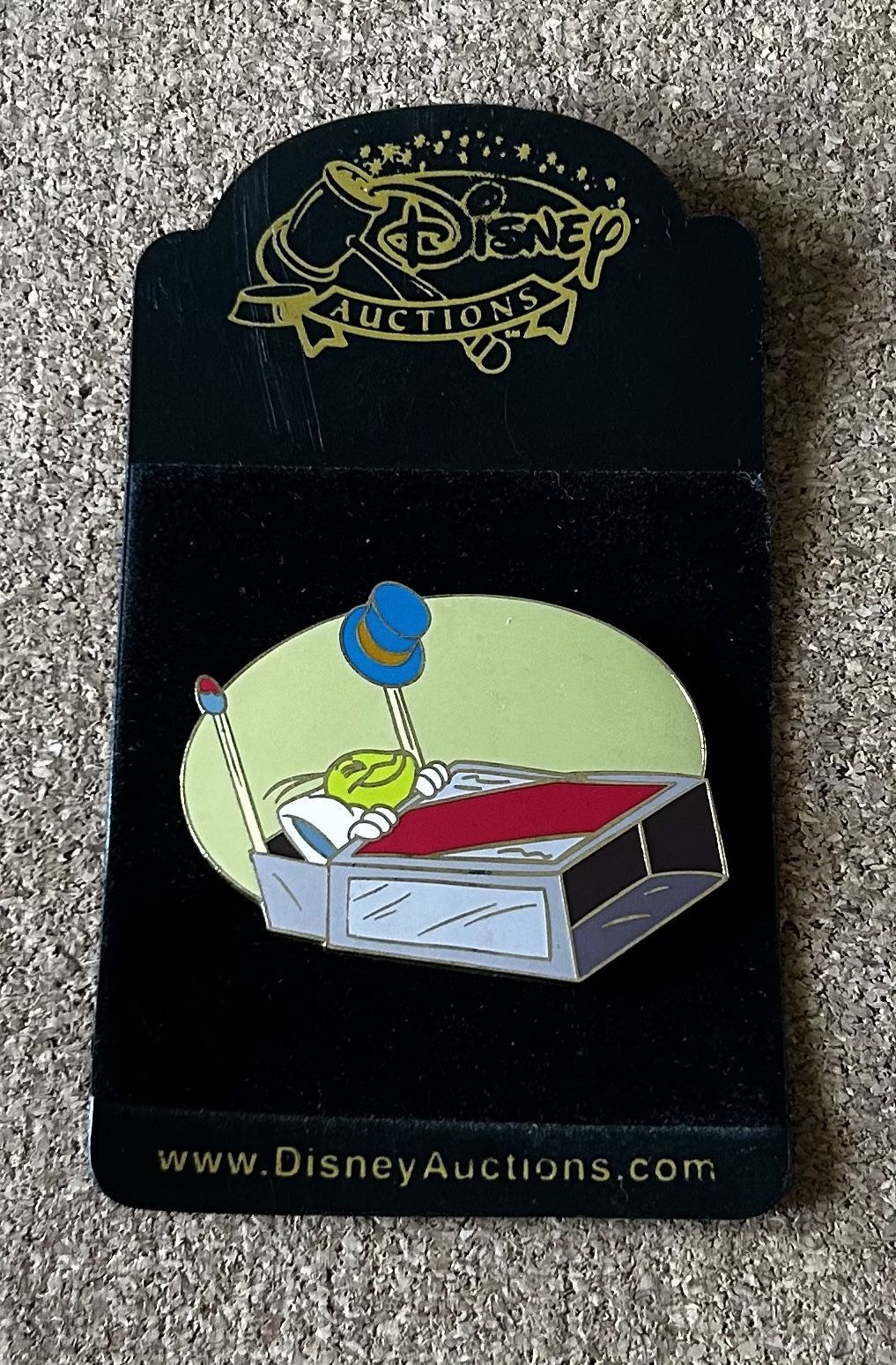 Disney Auctions Jiminy Cricket Matchbox Pin Limited Edition 1000