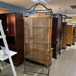 4 Tier Etagere w/ Glass Shelves