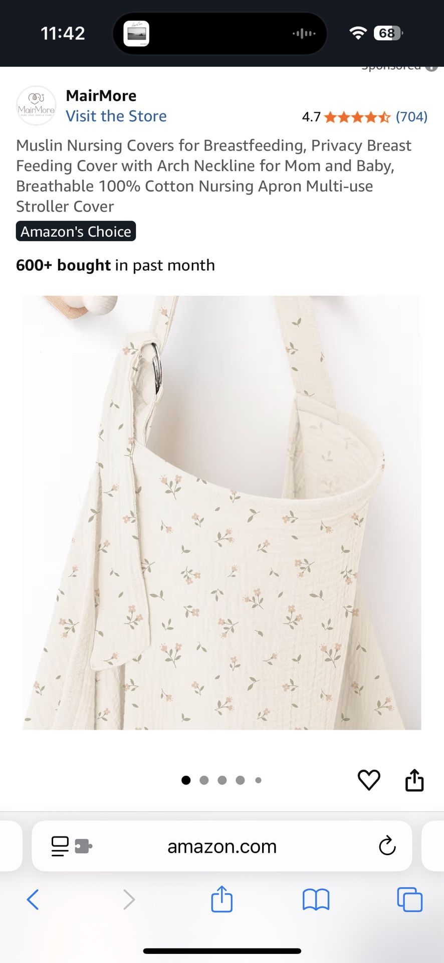 New MairMore Nursing/Stroller Cover