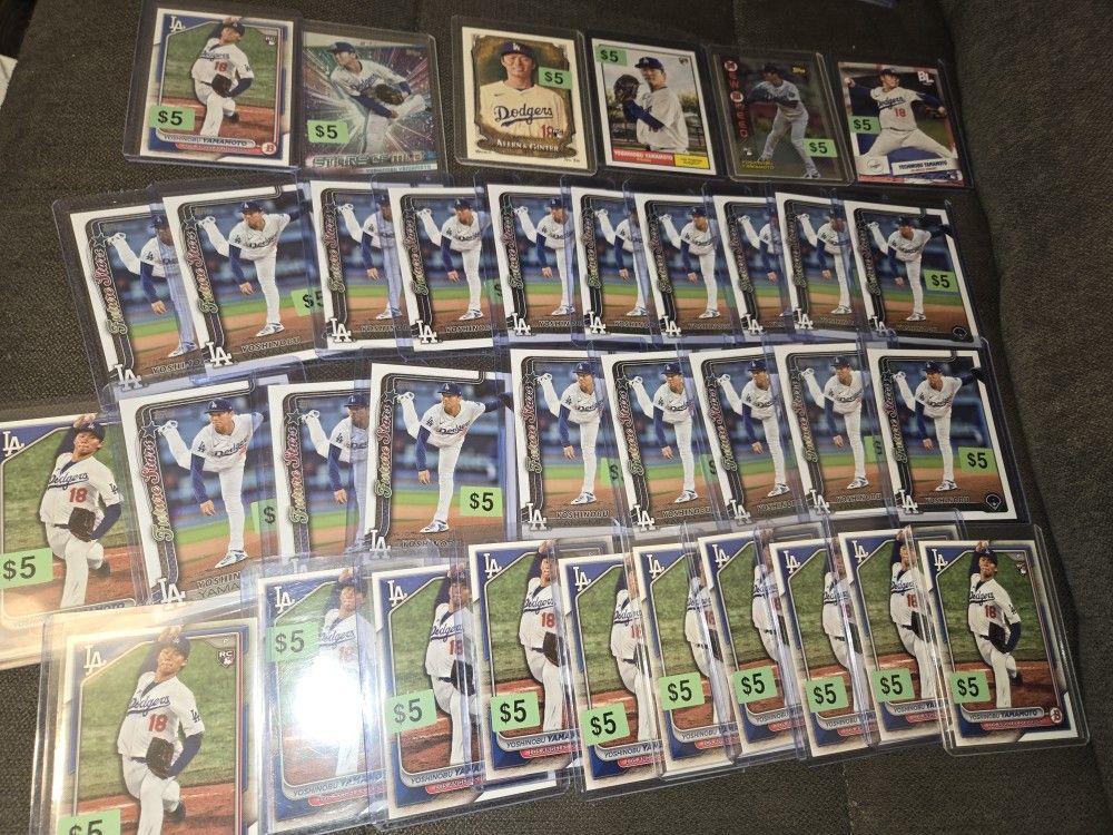 HUGE LOT of 35 Yoshinobu Yamamoto Rookie Cards! RC LA Dodgers Superstar Pitcher! Stars Of MLB Allen & Ginter Big League Topps New Breed $175 Value!
