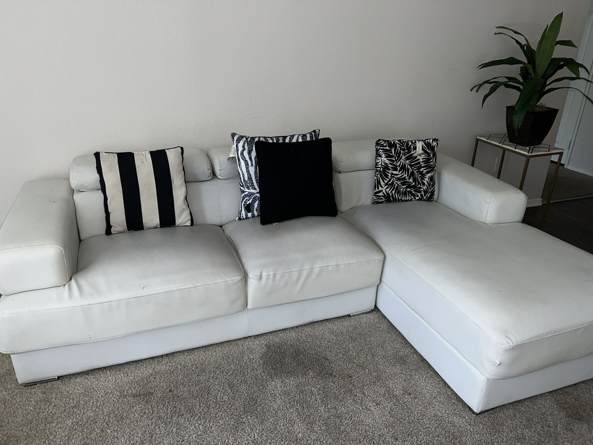 white sectional couch