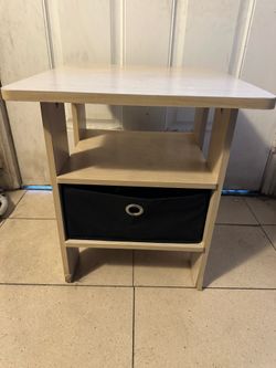 Wood Side Table / Nightstand with Storage Bin - Pickup or Delivery 91331