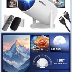[Built-in App] Mini Projector with WiFi and Bluetooth 2025 Upgraded 1080P FHD 4K Support Projector with Mouse Portable Projector Auto Keystone Compati