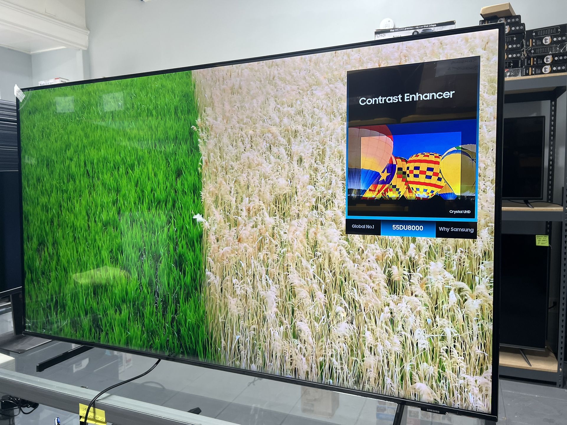 SAMSUNG 55” SMART TV LED 4K HDR CRYSTAL CLEAR PICTURE DU800 SERIES LIKE NEW OPEN BOX 📦 WITH GUARANTEE 💯📺💯💯