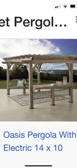 10by14 Feet Pergola Barnwood/electric 