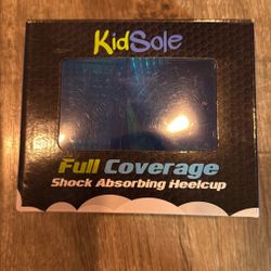 KidSole Full Coverage Shock Absorbing Heel Cups for Kid's with Sensitive Heels, Heel Spurs, Plantar Fasciitis Deep Heel with Raised Sides. (Kids Size 
