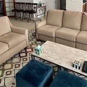 Bassett Furniture Large Sofa & Love Seat - Like New - With Recliners Couch